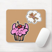 Grappige Boze Koekjes Moordenaar Cupcake Muismat (Met muis)