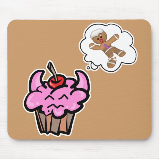 Grappige Boze Koekjes Moordenaar Cupcake Muismat (Voorkant)