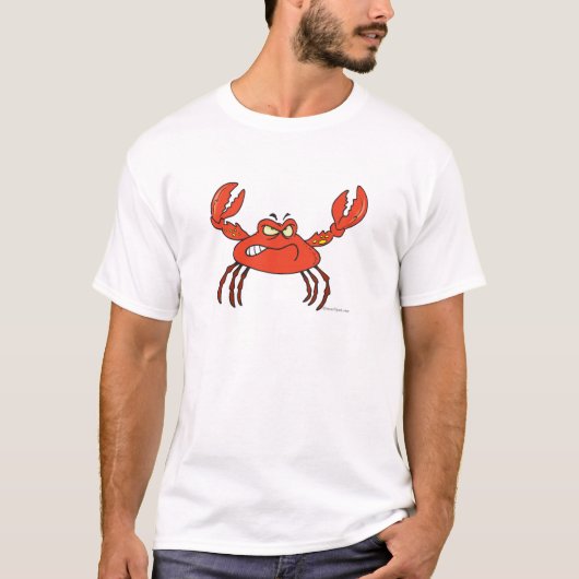 grappige boze kribbige rode krab t-shirt (Voorkant)