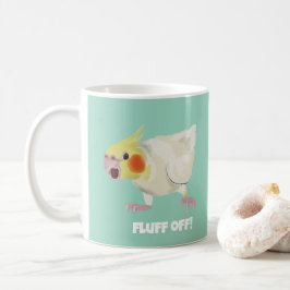 Grappige Boze Lutino Cockatiel Fluff Off Huisdier Koffiemok