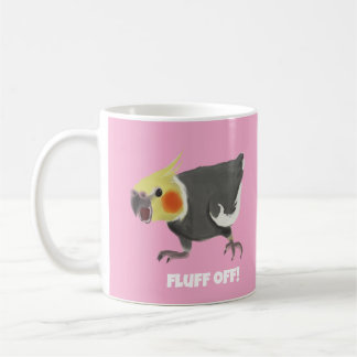 Grappige Boze Normale Grijze Koketiel Fluff Off Koffiemok