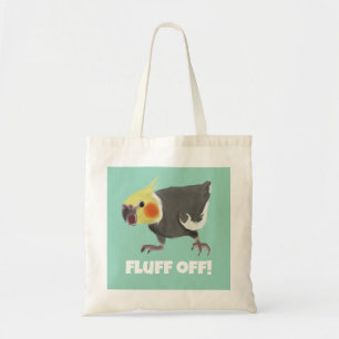 Grappige Boze Normale Grijze Koketiel Fluff Off Tote Bag
