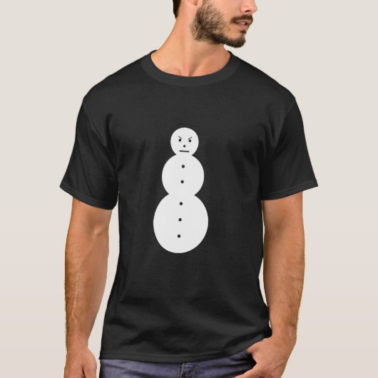 Grappige boze sneeuwman De jaloerse sneeuwman T-shirt (Voorkant)