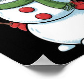 Grappige Boze Sneeuwman Kerstmis met Santa Hat Poster (Hoek)