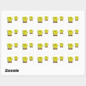 Grappige Boze Spons Cartoon Sticker - Chagrijnige  (Vel)