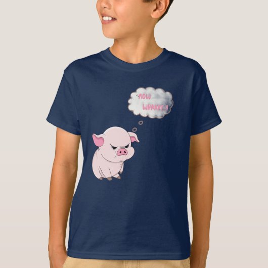 Grappige Boze Varken Nu Whaaat Kinder T-Shirt (Voorkant)