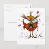 Grappige Boze Vogel Briefkaart (Voorkant / Achterkant)