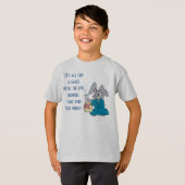 grappige boze wetenschapper bunny neemt de wereld t-shirt (Voorkant volledig)