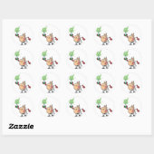 Grappige Boze Wetenschapper met Groene Drank Ronde Sticker (Vel)