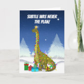 Grappige Brachiosaurus Kerstboom Dinosaurus Kaart (Voorkant)