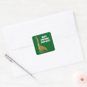Grappige Brachiosaurus Kerstboom Dinosaurus Vierkante Sticker (Envelop)