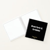 Grappige “Brain Farts & Scribbles” Zwarte Monogram Notitieboek (Binnen)
