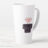 Grappige Brain Power Kleding voor Overdenkers Latte Mok (Rechterhoek)