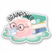 Grappige Brainpower Waterdicht Sticker (Voorkant)