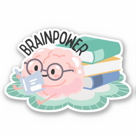 Grappige Brainpower Waterdicht Sticker (Voorkant)