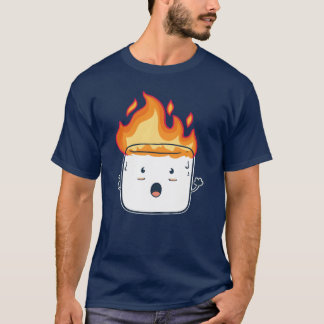 Grappige brandende marshmallow camping kampeerders t-shirt