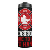 Grappige brandweer slang motto thermosbeker (Voorkant)