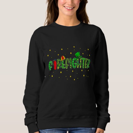Grappige brandweerbanen St Patrick Day Leopard PL Trui (Voorkant)