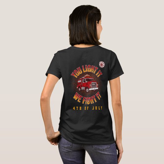 Grappige brandweerman 4 juli t-shirt