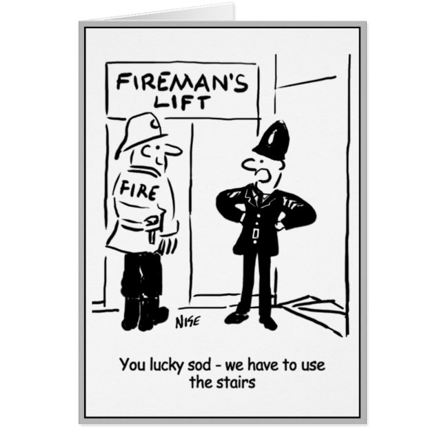 Grappige brandweerman brandweer en politieagent Ca (Voorkant)