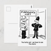 Grappige brandweerman brandweer en politieagent ca briefkaart (Voorkant / Achterkant)