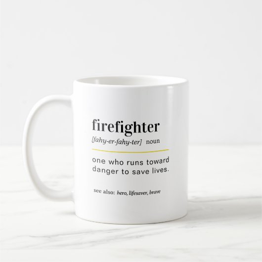 Grappige brandweerman cadeau koffiemok (Links)