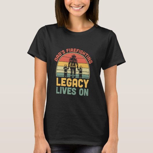 Grappige brandweerman Dad Retro Fire T T-shirt (Voorkant)
