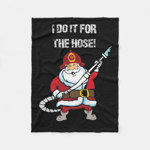 Grappige brandweerman Kerstman Ik doe het voor de Fleece Deken