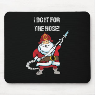 Grappige brandweerman Kerstman Ik doe het voor de Muismat