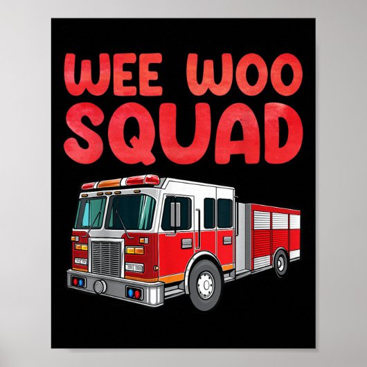 Grappige brandweerman kunst voor kinderen Mannen v Poster (Voorkant)