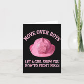 Grappige brandweerman kunst voor vrouwen meisjes b kaart (Voorkant)