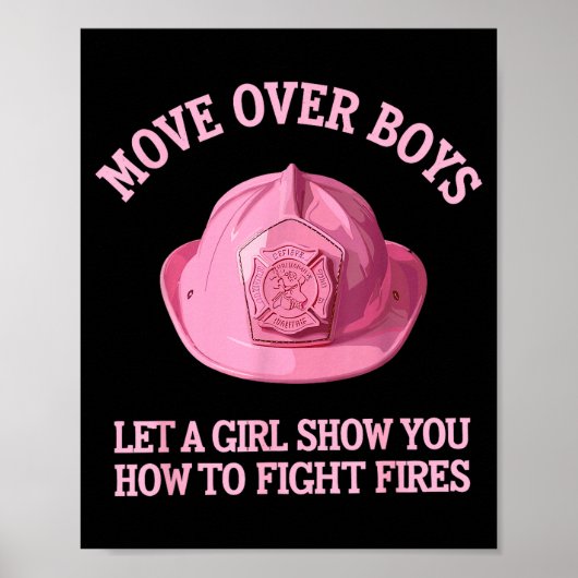 Grappige brandweerman kunst voor vrouwen meisjes b poster (Voorkant)