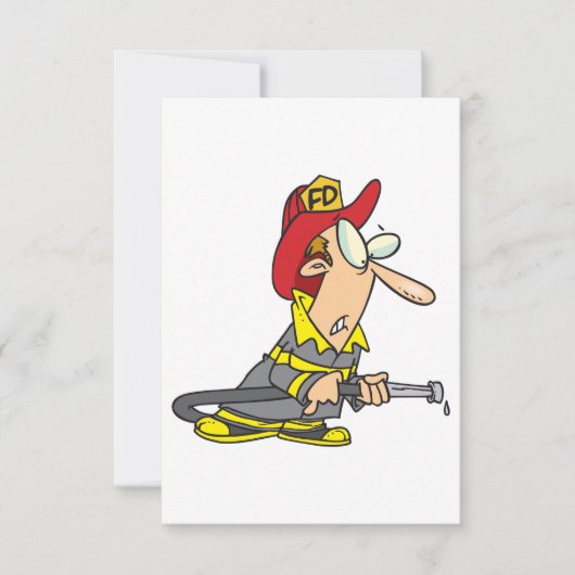 Grappige brandweerman met slang Emergency Responde Kaart (Voorkant)