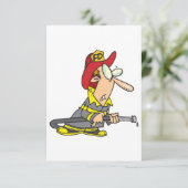Grappige brandweerman met slang Emergency Responde Kaart (Staand voorkant)