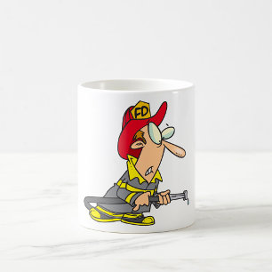 Grappige brandweerman met slang Emergency Responde Koffiemok