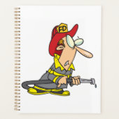 Grappige brandweerman met slang Emergency Responde Planner (Voorkant)