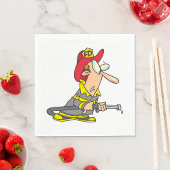 Grappige brandweerman met slang Emergency Responde Servet