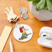 Grappige brandweerman met slang Emergency Responde Sleutelhanger