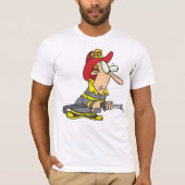 Grappige brandweerman met slang Emergency Responde T-shirt (Voorkant)