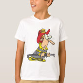 Grappige brandweerman met slang Emergency Responde T-shirt (Voorkant)