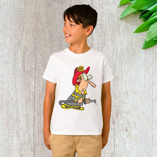 Grappige brandweerman met slang Emergency Responde T-shirt