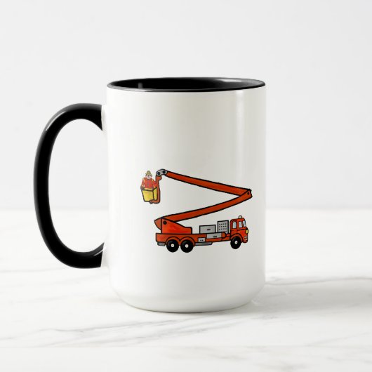 Grappige Brandweerman Mok  Personaliseer het! (Links)