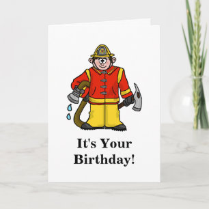 Grappige brandweerman verjaardag Kaart aanpassen!