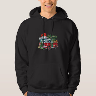 Grappige brandweerwagen Kerstman hoed Kerstboom Li Hoodie