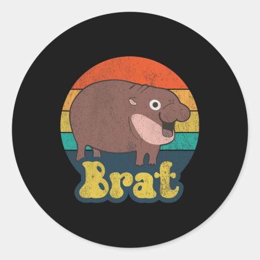 Grappige Brat Ba Ronde Sticker (Voorkant)