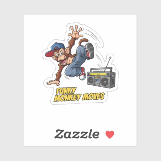 Grappige Breakdance Aap Hip-Hop Dans Sticker (Vel)