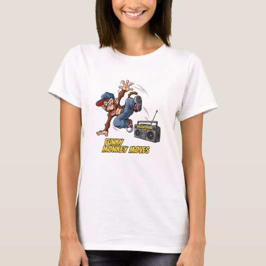 Grappige Breakdance Aap Hip-Hop Dans T-shirt (Voorkant)