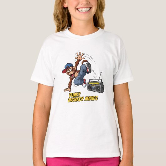 Grappige Breakdance Aap Hip-Hop Dans T-shirt (Voorkant)