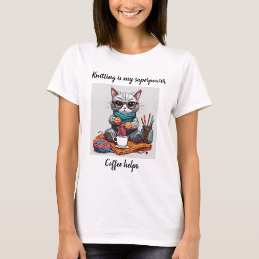 Grappige Brei t-shirt Superkracht Kat (Voorkant)