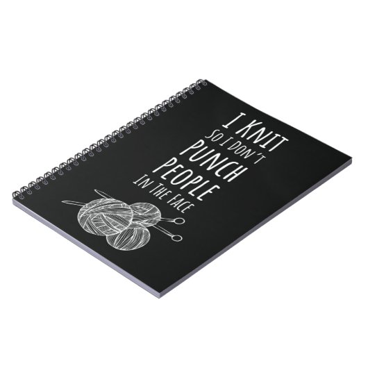 Grappige Breien Geschenken Minimalistische Breiste Notitieboek (Linkerzijde)